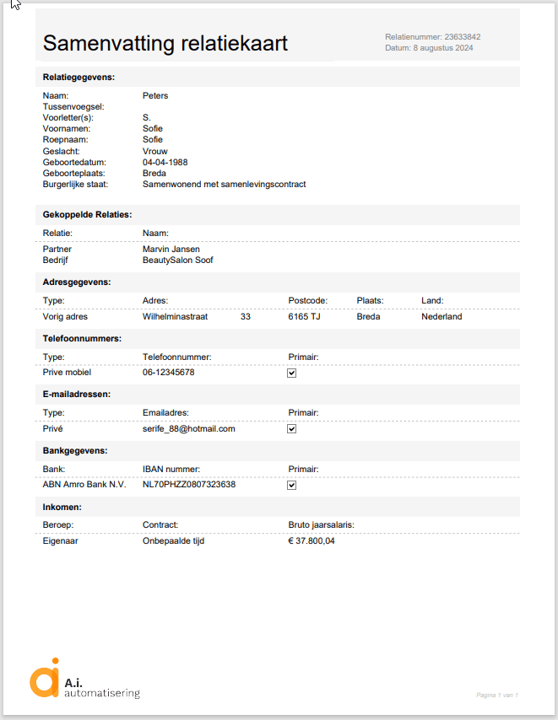 klantenkaart adviseur samenvatting