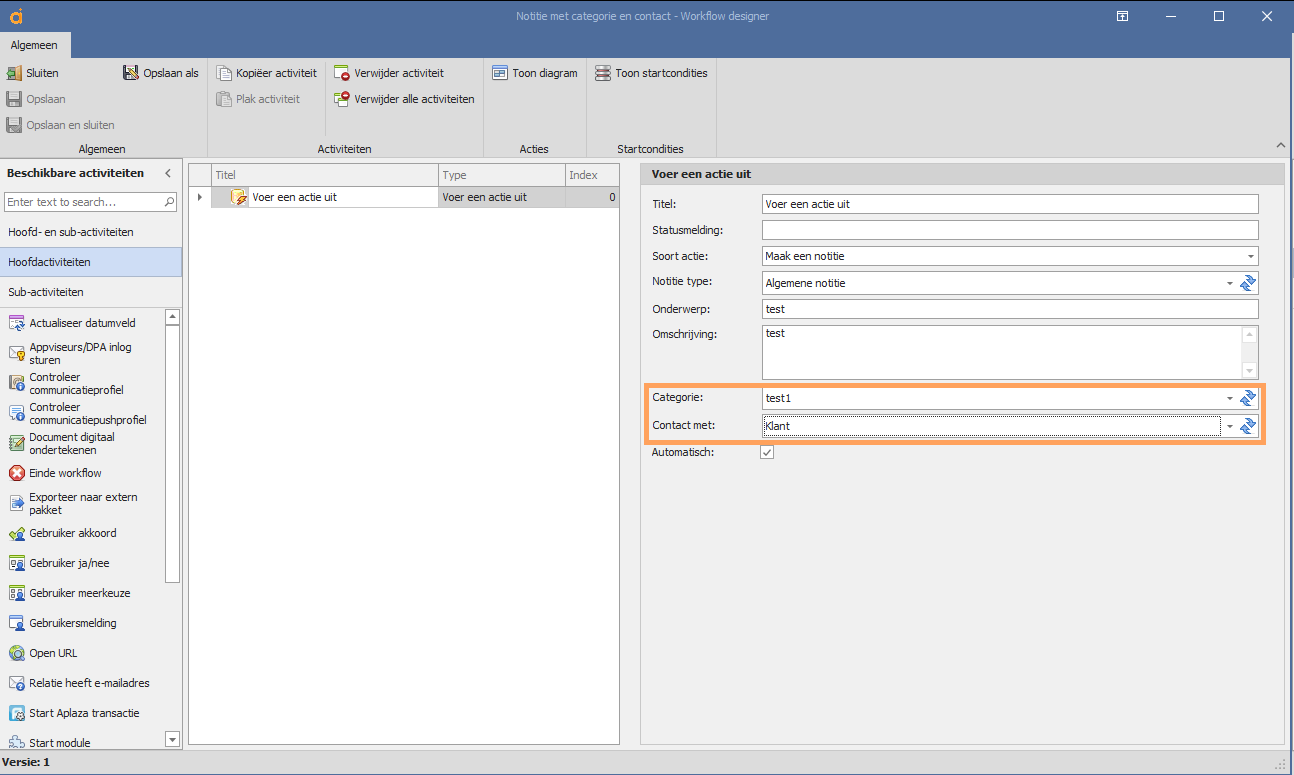 Workflow notitie categorie