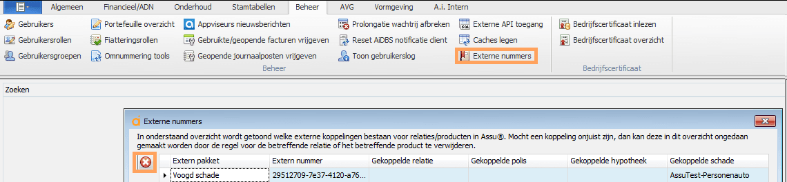 externe nummers verwijderen