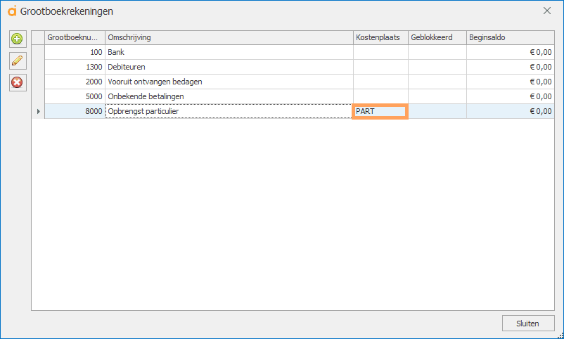 kostenplaats code