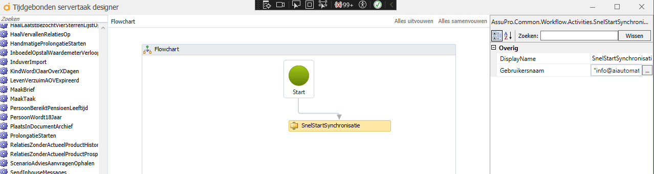 servertaak voor Snelstart