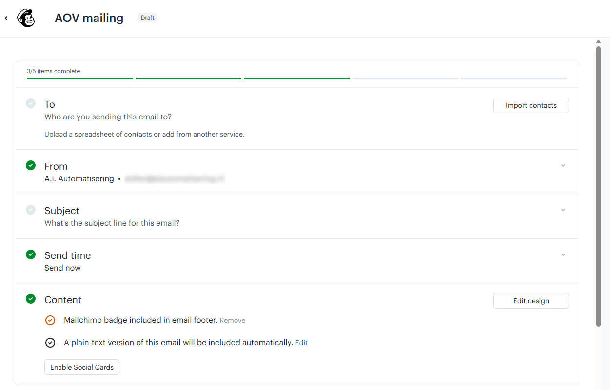 mailchimp mailing details