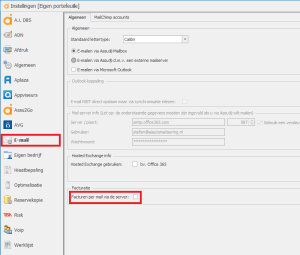 E-mail instellingen Assu