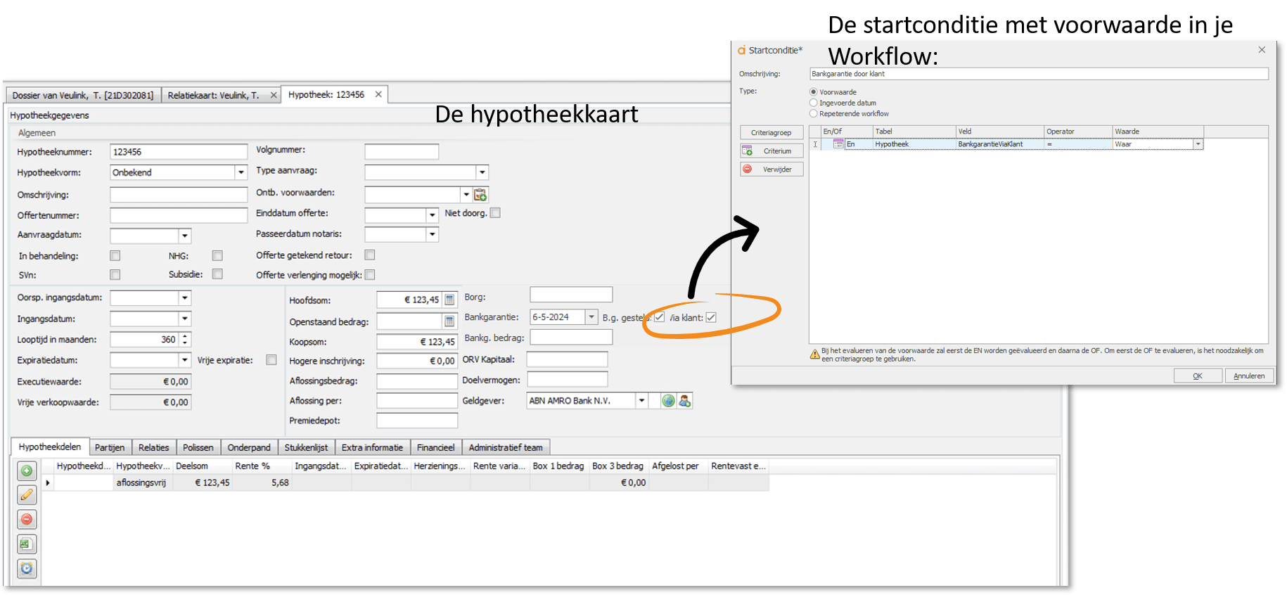 hypotheekkaart naar workflow